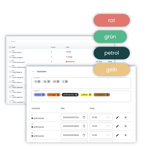 Farben- und Grössenmanagement